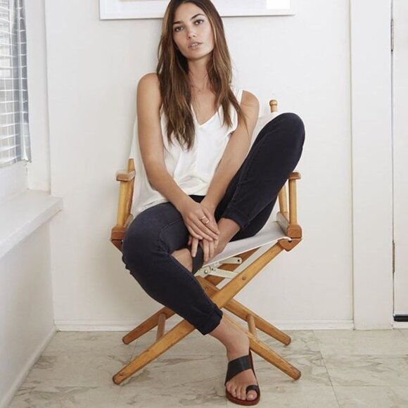 Beek Finch Toe Ring SANDALS Size 6 Flat Black Leather NEW $280 - Picture 3 of 10